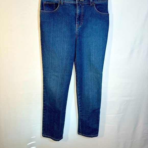 Gloria Vanderbilt Blue Denim Jeans Pants 10P Pockets Button Zipper Cotton Blend - Picture 6 of 9